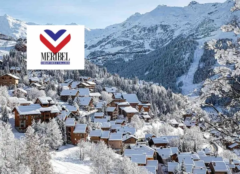 photo de Méribel avec logo de Méribel