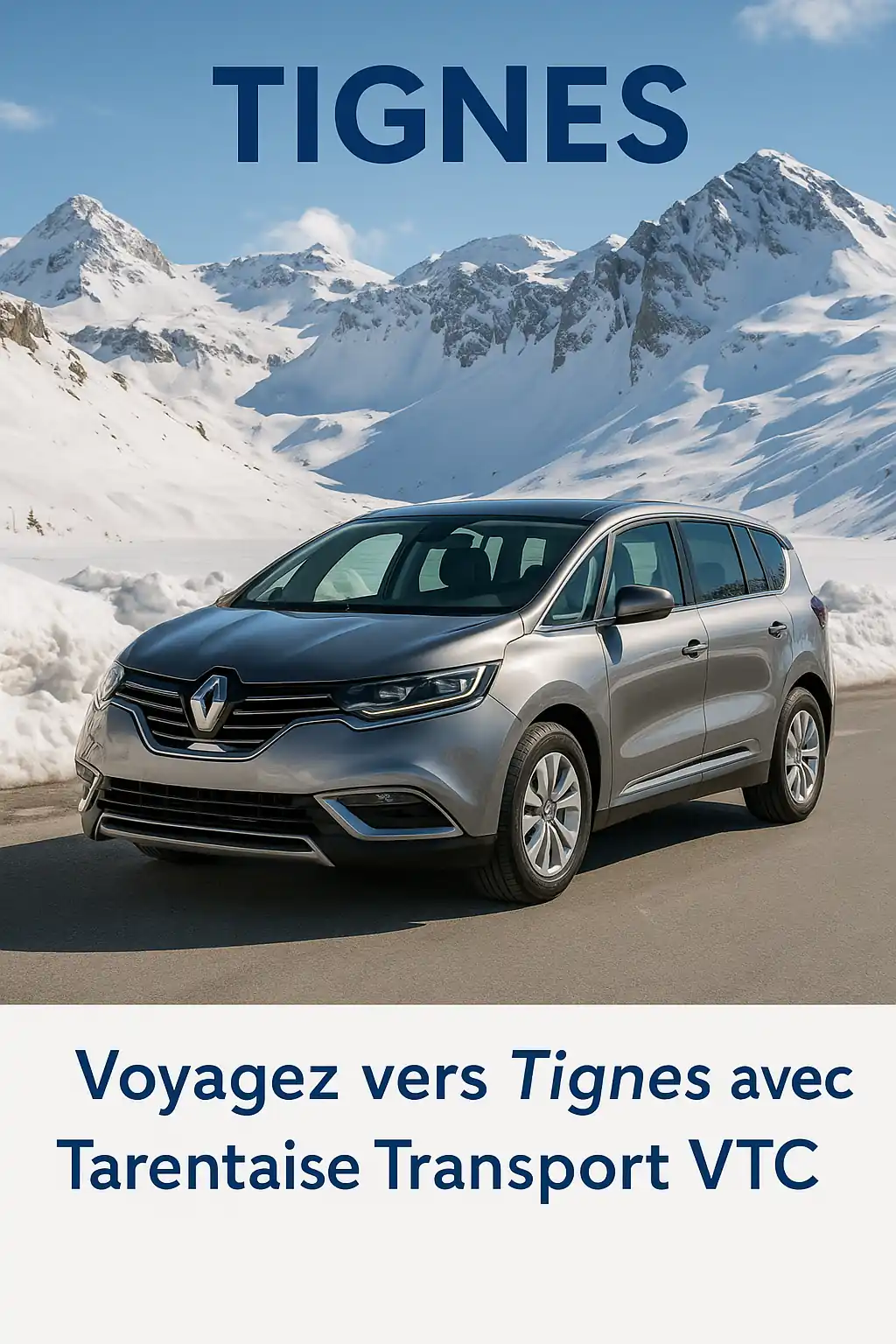 Transfert Taxi VTC Genève Aéroport vers Tignes Le Lac et Val Claret, station de ski de l’Espace Killy en Savoie