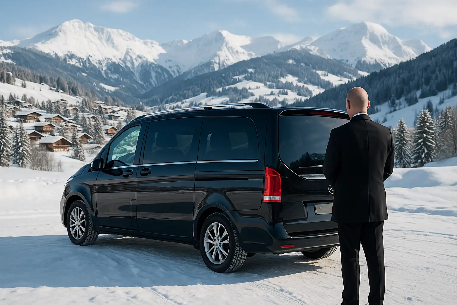 Transfert Taxi VTC Genève Aéroport vers Megève, station de ski prestigieuse en Haute-Savoie